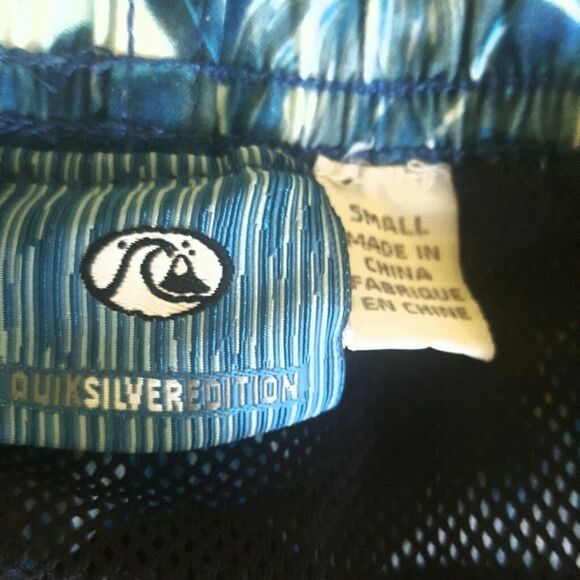 Quicksilver Lined Swim Trunks Side pockets Size S #0239 - Picture 6 of 8